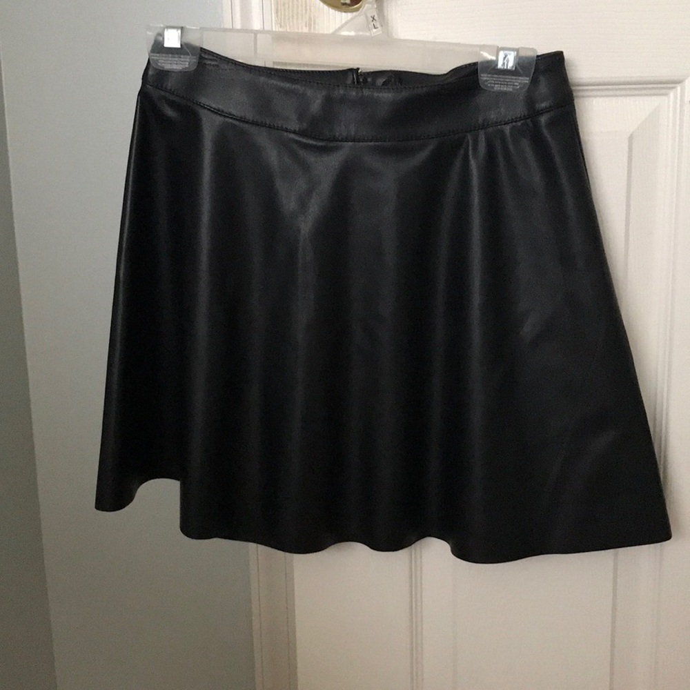 H&M Black Leather Skirt